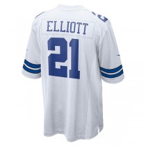 D.Cowboys #21 Ezekiel Elliott White Team Game Jersey Stitched American Football Jerseys