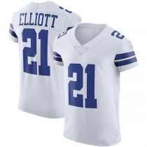 D.Cowboys #21 Ezekiel Elliott White Vapor Elite Jersey Stitched American Football Jerseys