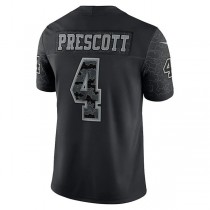D.Cowboys #4 Dak Prescott Black RFLCTV Limited Jersey Stitched American Football Jerseys