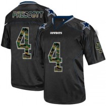 D.Cowboys #4 Dak Prescott Black Stitched Elite Camo Fashion Jersey American Football Jerseys