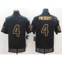 D.Cowboys #4 Dak Prescott Black Stitched Elite Pro Line Gold Collection Jersey American Football Jerseys