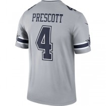 D.Cowboys #4 Dak Prescott Gray Inverted Legend Jersey Stitched American Football Jerseys