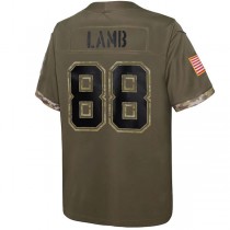 D.Cowboys #88 CeeDee Lamb Olive 2022 Salute To Service Player Limited Jersey Stitched American Football Jerseys