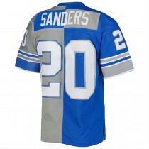 D.Lions #20 Barry Sanders Mitchell & Ness 1996 Split Legacy Replica Jersey SilverBlue Stitched American Football Jerseys