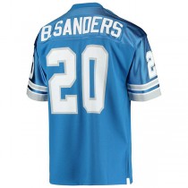 D.Lions #20 Barry Sanders Mitchell & Ness Blue 1991 Authentic Retired Player Jersey Stitched American Football Jerseys