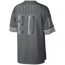 D.Lions #20 Barry Sanders Mitchell & Ness Charcoal 1996 Retired Player Metal Legacy Jersey Stitched American Football Jerseys
