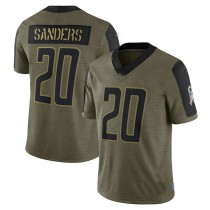 D.Lions #20 Barry Sanders Olive 2021 Salute To Service Retired Player Limited Jersey Stitched American Football Jerseys