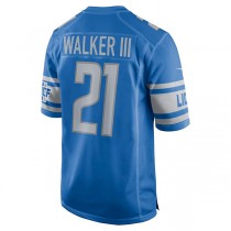 D.Lions #21 Tracy Walker III Blue Game Jersey Stitched American Football Jerseys