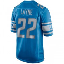 D.Lions #22 Bobby Layne Blue Game Retired Player Jersey Stitched American Football Jerseys