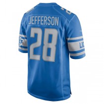 D.Lions #28 Jermar Jefferson Blue Game Jersey Stitched American Football Jerseys