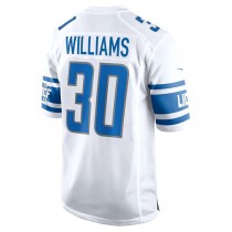 D.Lions #30 Jamaal Williams White Player Game Jersey Stitched American Football Jerseys