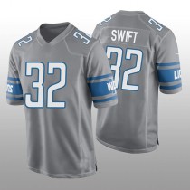 D.Lions #32 D'Andre Swift Alternate Game Jersey - Silver Stitched American Football Jerseys