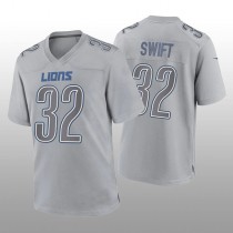 D.Lions #32 D'Andre Swift Gray Game Atmosphere Jersey Stitched American Football Jerseys