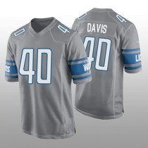 D.Lions #40 Jarrad Davis Game Jersey - Silver Stitched American Football Jerseys