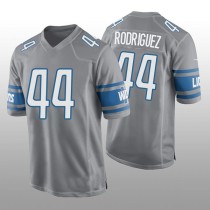 D.Lions #44 Malcolm Rodriguez Silver Game Jersey Stitched American Football Jerseys