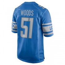 D.Lions #51 Josh Woods Blue Player Game Jersey Stitched American Football Jerseys