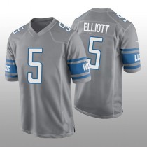 D.Lions #5 DeShon Elliott Game Jersey - Silver Stitched American Football Jerseys