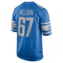 D.Lions #67 Matt Nelson Blue Game Jersey Stitched American Football Jerseys