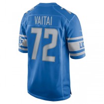 D.Lions #72 Halapoulivaati Vaitai Blue Game Jersey Stitched American Football Jerseys