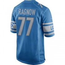 D.Lions #77 Frank Ragnow Blue Game Jersey Stitched American Football Jerseys