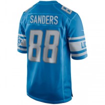 D.Lions #88 Charlie Sanders Blue Game Retired Player Jersey Stitched American Football Jerseys