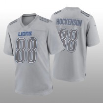 D.Lions #88 T.J. Hockenson Gray Game Atmosphere Jersey Stitched American Football Jerseys