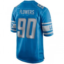 D.Lions #90 Trey Flowers Blue Game Jersey Stitched American Football Jerseys