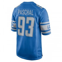 D.Lions #93 Josh Paschal Blue Player Game Jersey Stitched American Football Jerseys