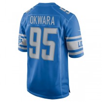 D.Lions #95 Romeo Okwara Blue Game Jersey Stitched American Football Jerseys