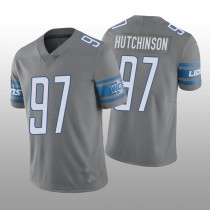 D.Lions #97 Aidan Hutchinson Silver 2022 Draft Vapor Limited Jersey Stitched American Football Jerseys
