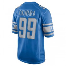 D.Lions #99 Julian Okwara Blue Game Player Jersey Stitched American Football Jerseys