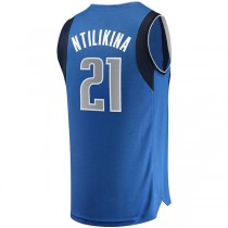 D.Mavericks #21 Frank Ntilikina Fanatics Branded 2021-22 Fast Break Replica Jersey Icon Edition Blue Stitched American Basketball Jersey