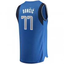 D.Mavericks #77 Luka Doncic Fanatics Branded Fast Break Replica Jersey Blue Icon Edition Stitched American Basketball Jersey