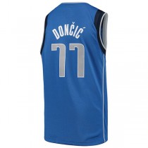 D.Mavericks #77 Luka Doncic Swingman Jersey City Edition Blue Stitched American Basketball Jersey