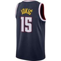 D.Nuggets #15 Nikola Jokic 2020-21 Swingman Jersey Icon Edition Navy Stitched American Basketball Jersey
