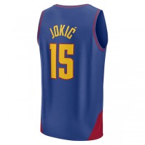 D.Nuggets #15 Nikola Jokic Fanatics Branded 2022-23 Fast Break Player Jersey Statement Edition Blue Stitched American Basketball Jersey