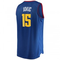 D.Nuggets #15 Nikola Jokic Fanatics Branded Fast Break Replica Player Jersey Statement Edition Blue Stitched American Basketball Jersey