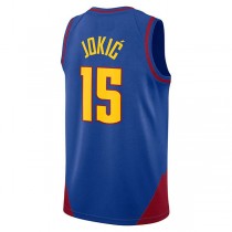 D.Nuggets #15 Nikola Jokic Jordan Brand 202223 Statement Edition Swingman Jersey Blue Stitched American Basketball Jersey