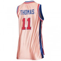 D.Pistons #11 Isaiah Thomas Mitchell & Ness 75th Anniversary Rose Gold 1982 Swingman Jersey Pink Stitched American Basketball Jersey