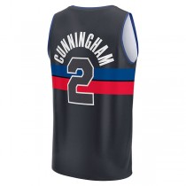 D.Pistons #2 Cade Cunningham Fanatics Branded 2021-22 Fast Break Player Jersey Black Statement Edition Stitched American Basketball Jersey