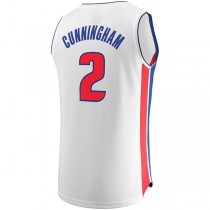 D.Pistons #2 Cade Cunningham Fanatics Branded 2022-23 Fast Break Replica Jersey White Association Edition Stitched American Basketball Jersey