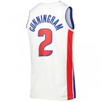 D.Pistons #2 Cade Cunningham Unisex 2022-23 Swingman Jersey White Association Edition Stitched American Basketball Jersey