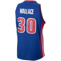 D.Pistons #30 Rasheed Wallace Mitchell & Ness 2003-04 Hardwood Classics Swingman Jersey Blue Stitched American Basketball Jersey