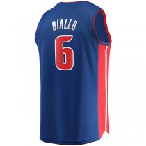 D.Pistons #6 Hamidou Diallo Fanatics Branded 2021-22 Fast Break Replica Jersey Blue Stitched American Basketball Jersey