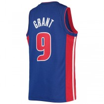 D.Pistons #9 Jerami Grant 2021-22 Diamond Swingman Jersey Icon Edition Blue Stitched American Basketball Jersey