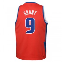 D.Pistons #9 Jerami Grant 2021-22 Swingman Jersey City Edition Red Stitched American Basketball Jersey