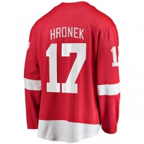 D.Red Wings #17 Filip Hronek Fanatics Branded Home Breakaway Player Jersey Red Stitched American Hockey Jerseys