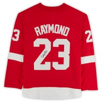D.Red Wings #23 Lucas Raymond Fanatics Authentic Autographed Fanatics Breakaway Jersey Red Stitched American Hockey Jerseys