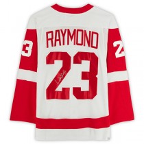 D.Red Wings #23 Lucas Raymond Fanatics Authentic Autographed Jersey White Stitched American Hockey Jerseys