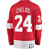 D.Red Wings #24 Chris Chelios Fanatics Branded Premier Breakaway Retired Player Red Stitched American Hockey Jerseys